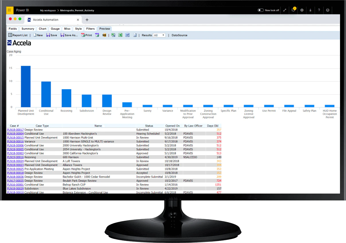 screenshot of Accela Planning